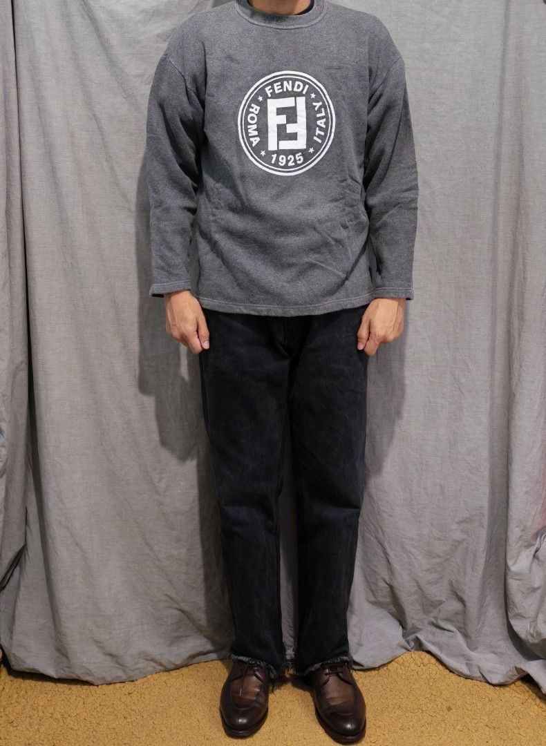 90s fendi sweatshirt (Category: Coats, Jackets and Outerwear) located in Baguio. Submitted by used_clothing2600 (Listing ID 1463147130, Image 1). Description: 90s fen di sweatshirt made in italy excellent condition size 44 pit to pit 21.5 length 26.