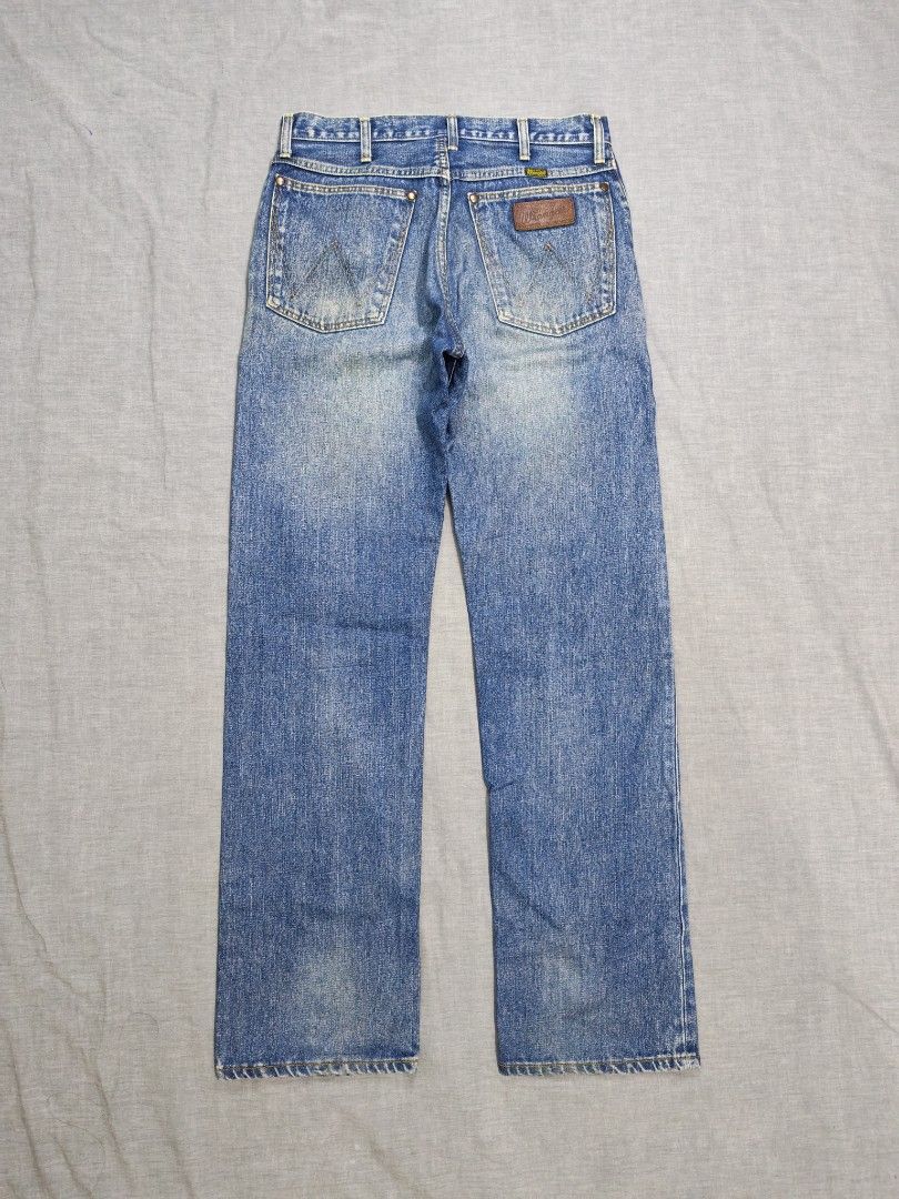 90s wrangler MA706 denim jeans (Category: Jeans) located in Baguio. Submitted by used_clothing2600 (Listing ID 1463151962, Image 3). Description: 90s wrangler MA706 denim jeans made in japan size 32 excellent condition measurements waist 16 inches front rise 11.5 thigh 12 knee 10 inseam 33 outseam 45 leg opening 9 P 1,480.