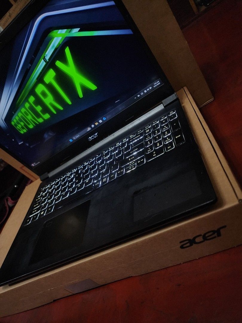 Acer Gaming RTX Laptop Rush Ryzen Windows 11 Pro (Category: Laptops & Notebooks) located in Caloocan City. Submitted by greatgadget2026 (Listing ID 1463279113, Image 1). Description: FOR SALE ACER ASPIRE 7 RTX GAMING LAPTOP RUSH 15.6 INCHES FULL HD 1080P IPS Display *60Hz Screen Refresh Rate* Ryzen 5 5500U (12 CPUs) 8gb DDR4 Ram (Upgradeable 1slot free) GPU 1:Amd radeon(TM)Graphics(500mb) GPU 2:Nvidia RTX 3050 (4 GB) 256GB NVME M.2 SSD(FASTBOOT) 