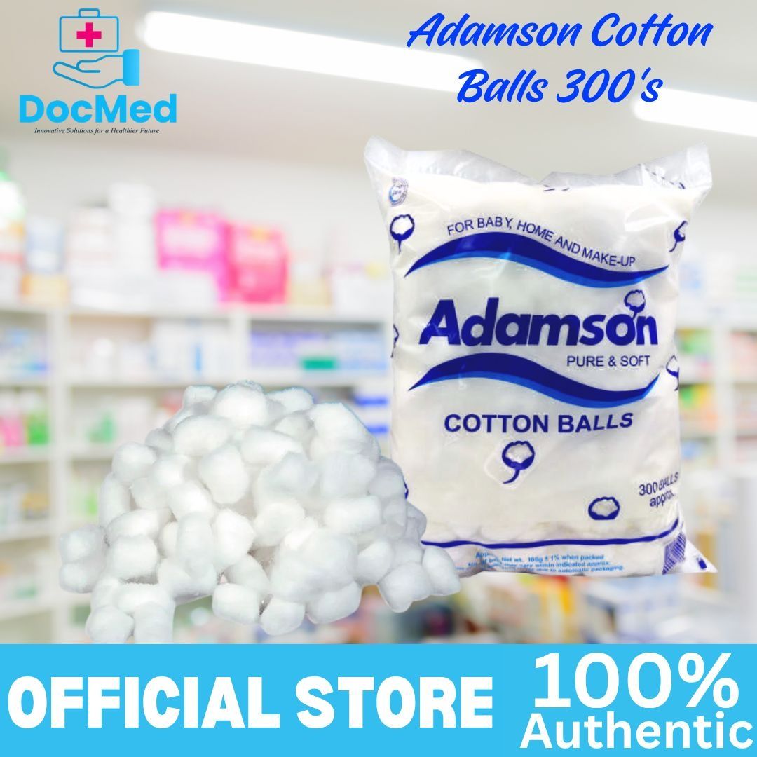 ADAMSON COTTON BALLS 300's (Category: Medical Supplies & Tools) located in Quezon City. Submitted by zee_010200 (Listing ID 1463218616, Image 1). Description: - Brand: Adamson - Quantity: 300 balls per pack - Material: Pure & Soft Cotton - Uses: Ideal for baby care, home use, and makeup application.