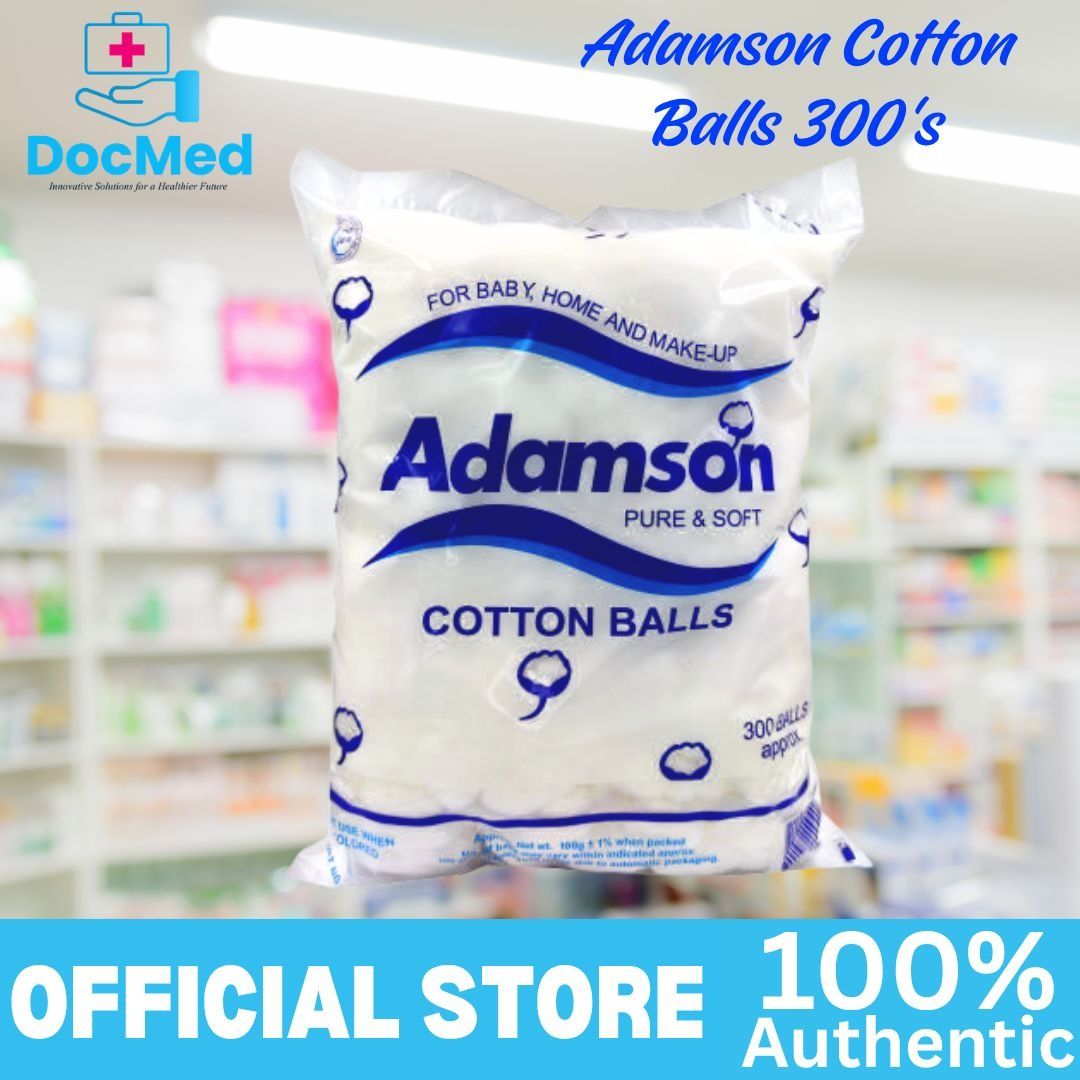 ADAMSON COTTON BALLS 300's (Category: Medical Supplies & Tools) located in Quezon City. Submitted by zee_010200 (Listing ID 1463218616, Image 2). Description: - Brand: Adamson - Quantity: 300 balls per pack - Material: Pure & Soft Cotton - Uses: Ideal for baby care, home use, and makeup application.