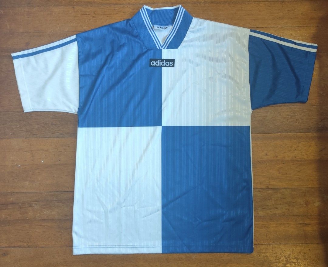 Adidas Blue and White Collared Jersey (Category: Tshirts & Polo Shirts ) located in Paranaque City. Submitted by kingsly42 (Listing ID 1463173583, Image 1). Description: Lightly used Dimes: Chest: 21 Inches Shoulder: 21 inches Sleeve: 7.5 inches body: 27 inches .