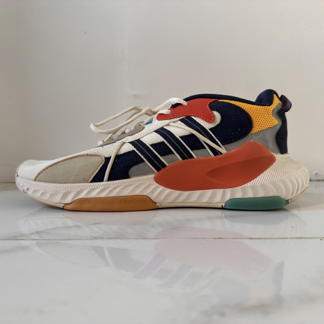Adidas Hi-Tail 'Chalk White' (Category: Casual Shoes) located in Lal-Lo. Submitted by hush_clo (Listing ID 1463134469, Image 1). Description: Adidas Hi-Tail ‘Chalk White’ no box slightly used lang solid pa sole - Brand: Adidas - Size: US Men's 10 - Design: White base with vibrant multi-color accents (navy, red, orange, yellow, grey) - Closure: Lace-up - Sole: Durable rubber with excellent grip - Ideal for: Casual wear, light athletic activities r
