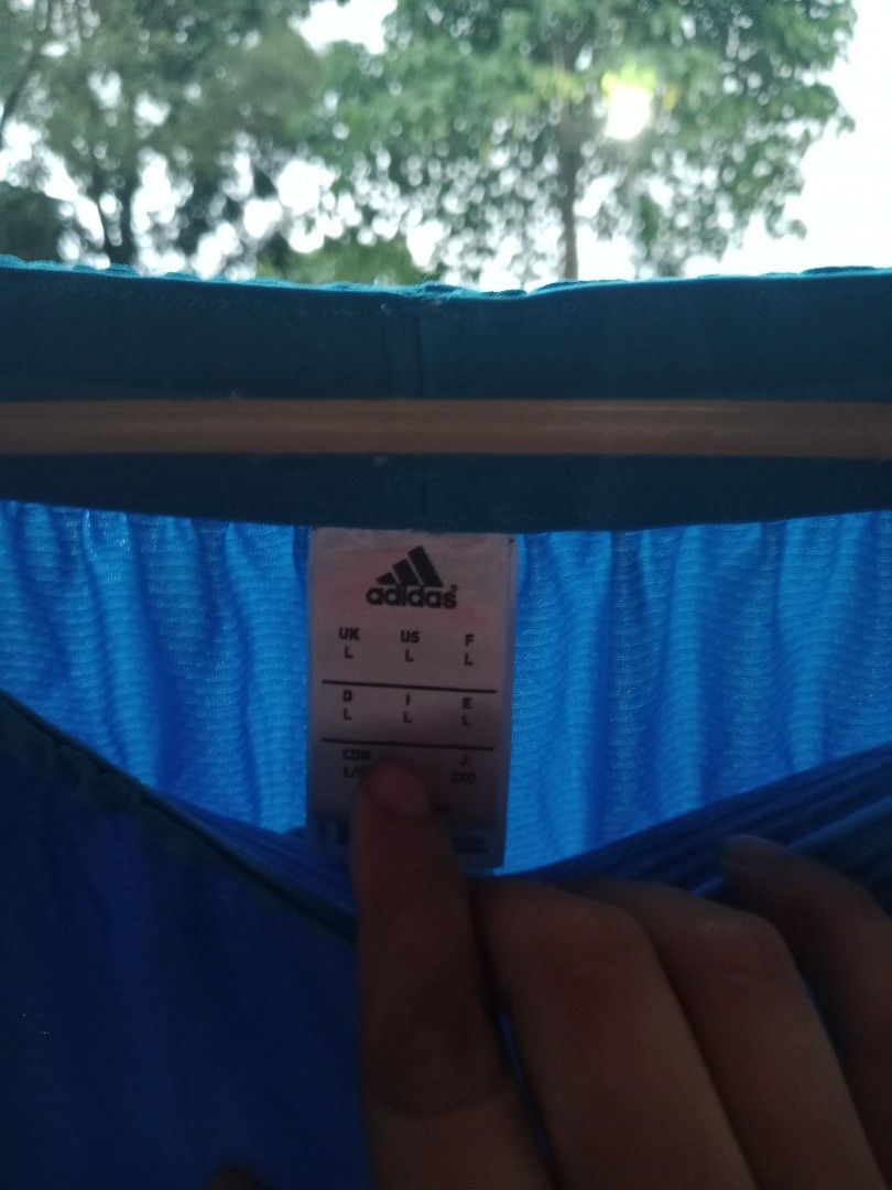 Adidas running shorts blue camouflage (Category: Shorts) located in Manila. Submitted by mickmickthriftedshop (Listing ID 1463221075, Image 3). Description: 27to36x19.