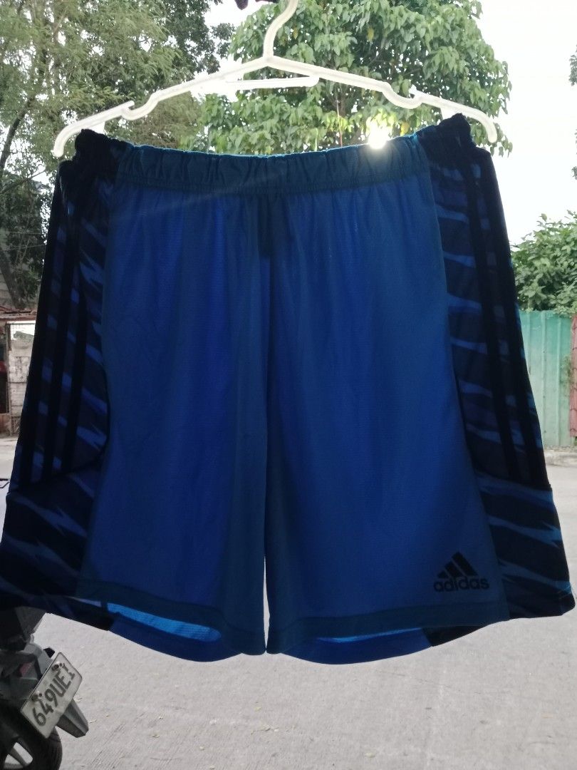 Adidas running shorts blue camouflage (Category: Shorts) located in Manila. Submitted by mickmickthriftedshop (Listing ID 1463221075, Image 1). Description: 27to36x19.