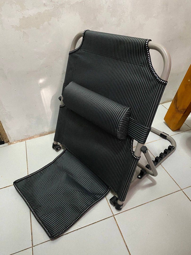 Adjustable Folding Back Support Chair (Category: Chairs) located in Bulacan. Submitted by dienn_ (Listing ID 1463166144, Image 2). Description: - Portable folding chair - Adjustable backrest for comfort - Folds flat for easy storage - Lightweight and easy to carry still nego.