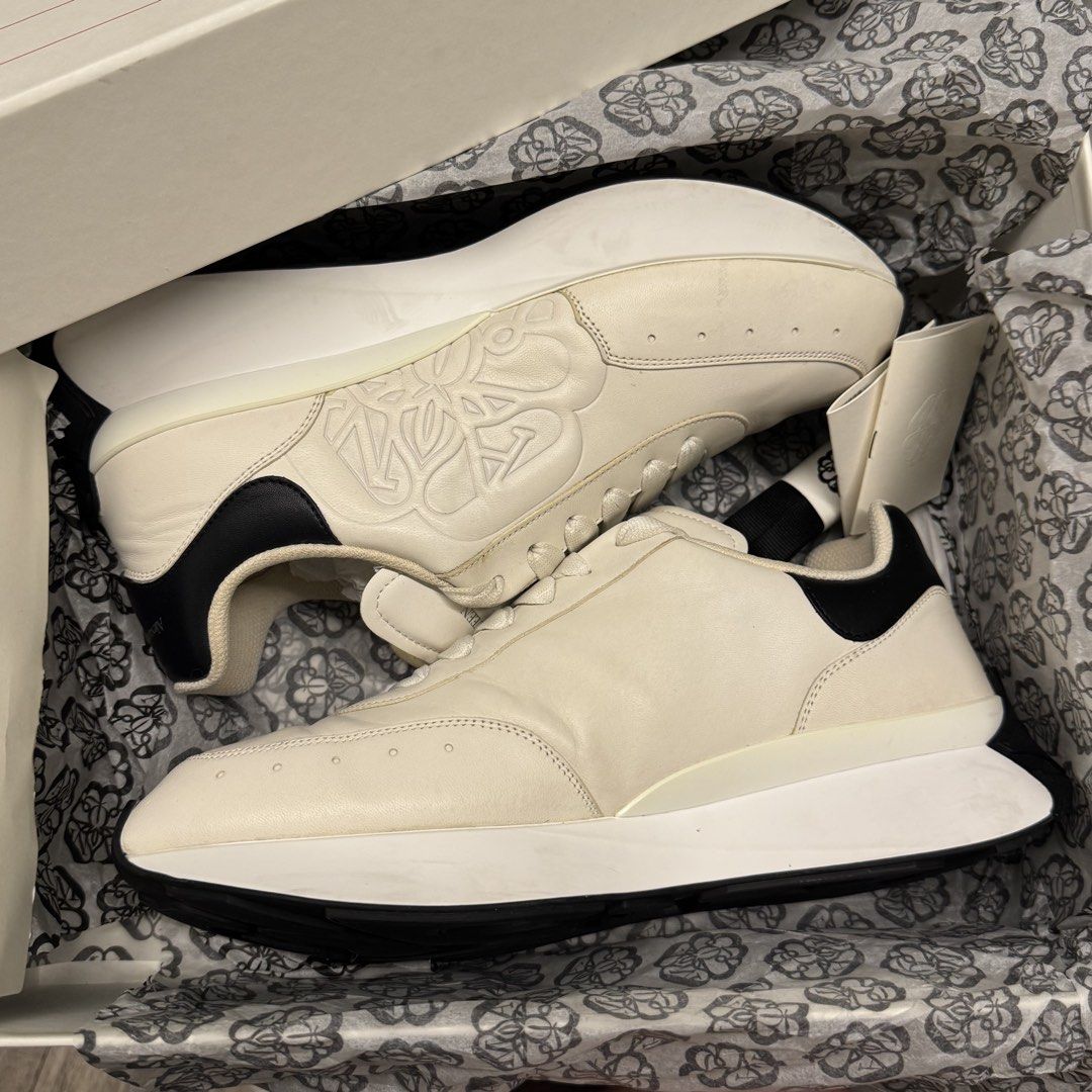 Alexander McQueen Sprint Nappa Sneaker 44 (Category: Sneakers & Footwear) located in Taguig. Submitted by quirkyfindsest2020 (Listing ID 1463172969, Image 2). Description: Comes with Extra Lace, Box and Paperbag Used a few times only Retails for $790 USD Outlet for $475 USD Purchased in US Outlet Store.