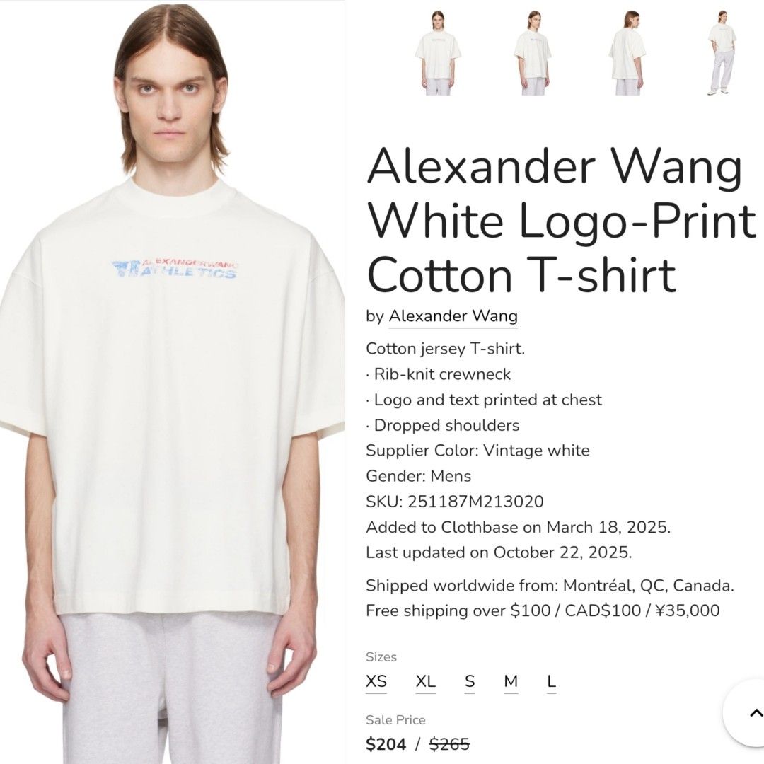ALEXANDER WANG WHITE LOGO PRINT (Category: Tshirts & Polo Shirts ) located in Bayombong. Submitted by hc_apparel0124 (Listing ID 1463221491, Image 1). Description: DIMES : 23 BY 28 XL FITTINGS MAGANDA ANG TELA.