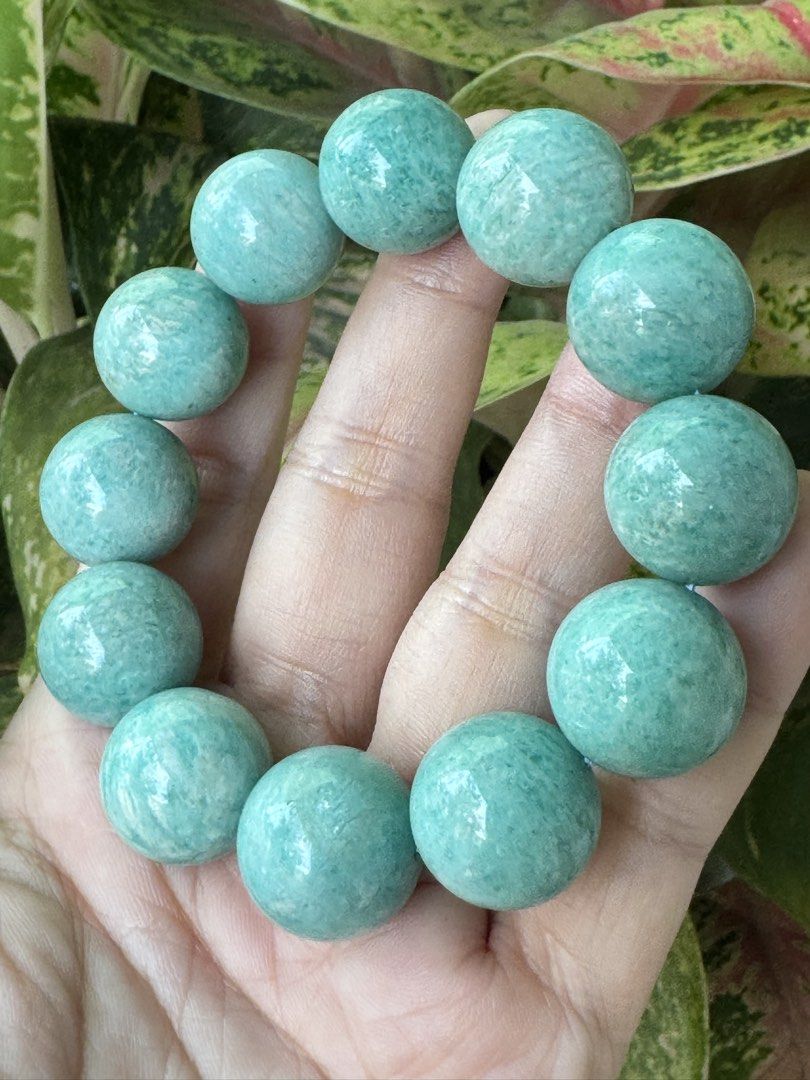 AMAZONITE BRACELET 🫐 B9_JC076 (Category: Precious Stones) located in Bulacan. Submitted by selling_low_by_bella_ben (Listing ID 1463190929, Image 3). Description: AMAZONITE 🫐 B9_JC076 🏷️ 1200 18mm bead size 16.5 cm wrists.