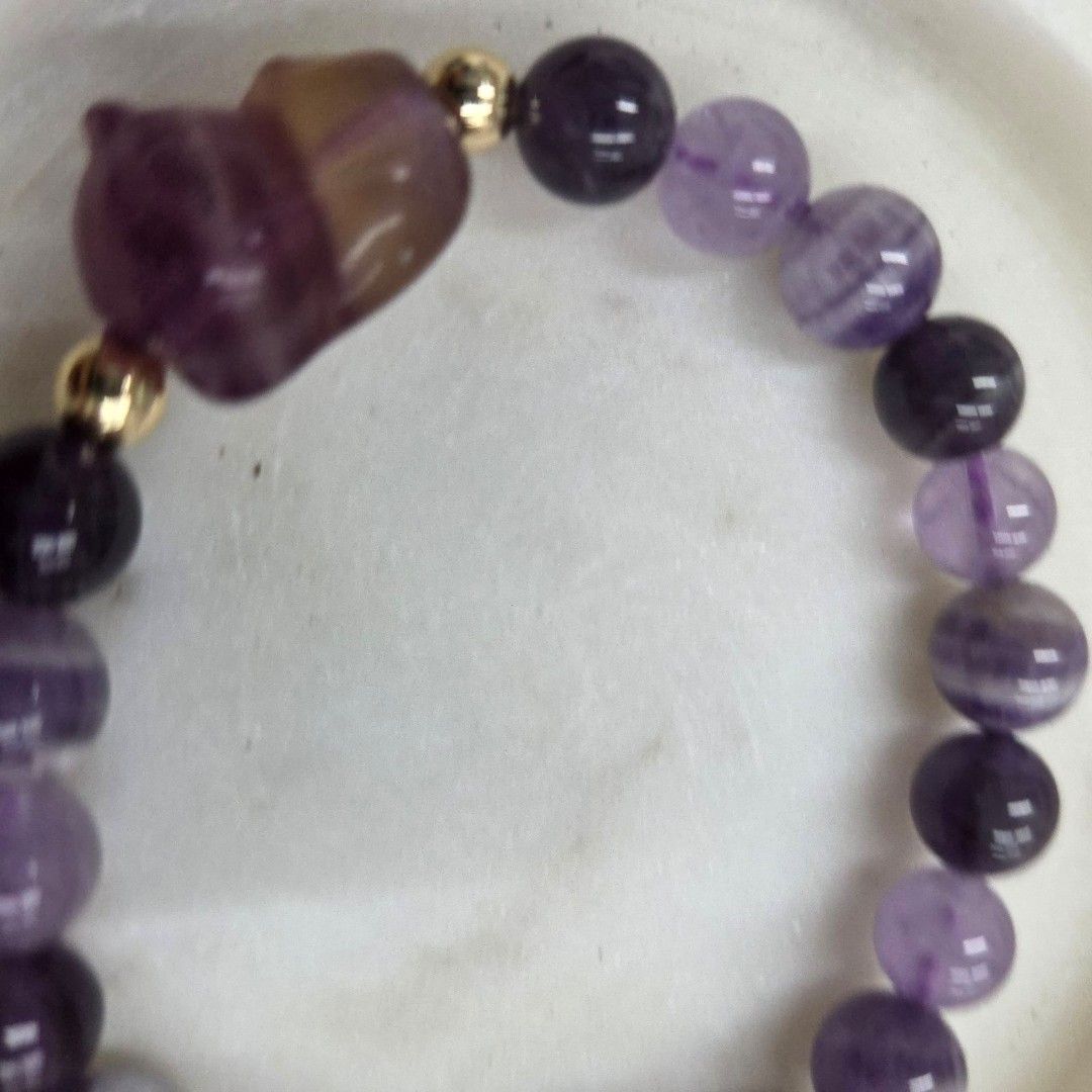 Amethyst Bracelet with Cat Charm (Category: Bracelets) located in Manila. Submitted by cam_c (Listing ID 1463204311, Image 2). Description: All natural crystals - Uruguay Amethyst + Dreamy Amethyst + Lavender Amethyst + Fluorite Cat Charm - I cleanse and recharge the crystals before shipout of items Meaning/Benefits: creates a powerhouse synergy focused on high-vibrational spiritual alignment, mental clarity, and profound emotional calm. By stack