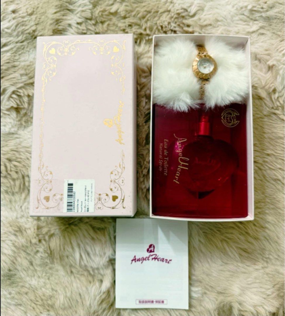Angel Heart Watch with Perfume (Category: Women's Watches) located in Quezon City. Submitted by liezl.marie (Listing ID 1463164734, Image 1). Description: Authentic Angel Heart Eau De Toilette ( 50ml ) gift set from Japan, which includes the signature heart-shaped fragrance bottle paired with a matching rose gold-tone stainless steel ladies’ watch. - Brandnew 4500 Open for layaway. Disclaimer: We are not affiliated, associated, authorized, endors