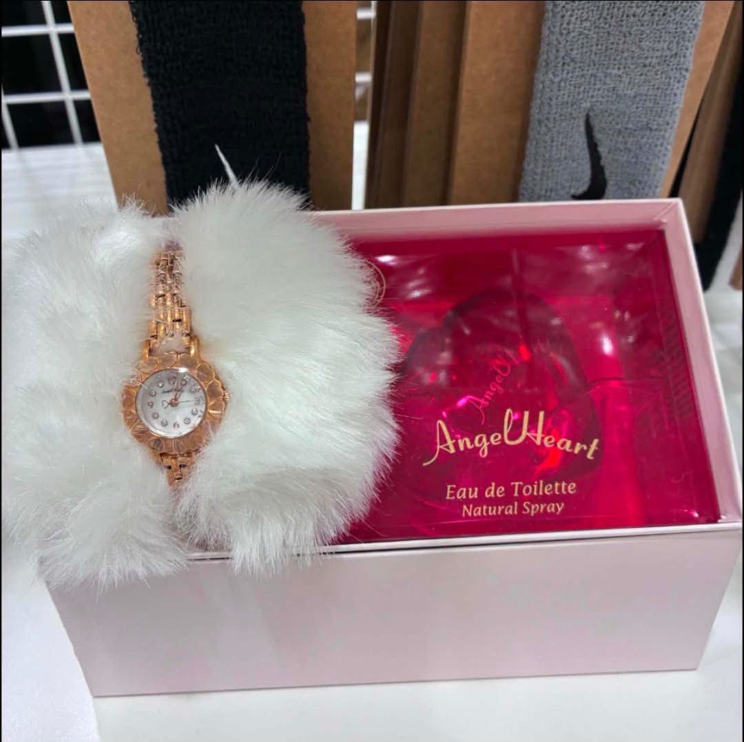 Angel Heart Watch with Perfume (Category: Women's Watches) located in Quezon City. Submitted by liezl.marie (Listing ID 1463164734, Image 2). Description: Authentic Angel Heart Eau De Toilette ( 50ml ) gift set from Japan, which includes the signature heart-shaped fragrance bottle paired with a matching rose gold-tone stainless steel ladies’ watch. - Brandnew 4500 Open for layaway. Disclaimer: We are not affiliated, associated, authorized, endors