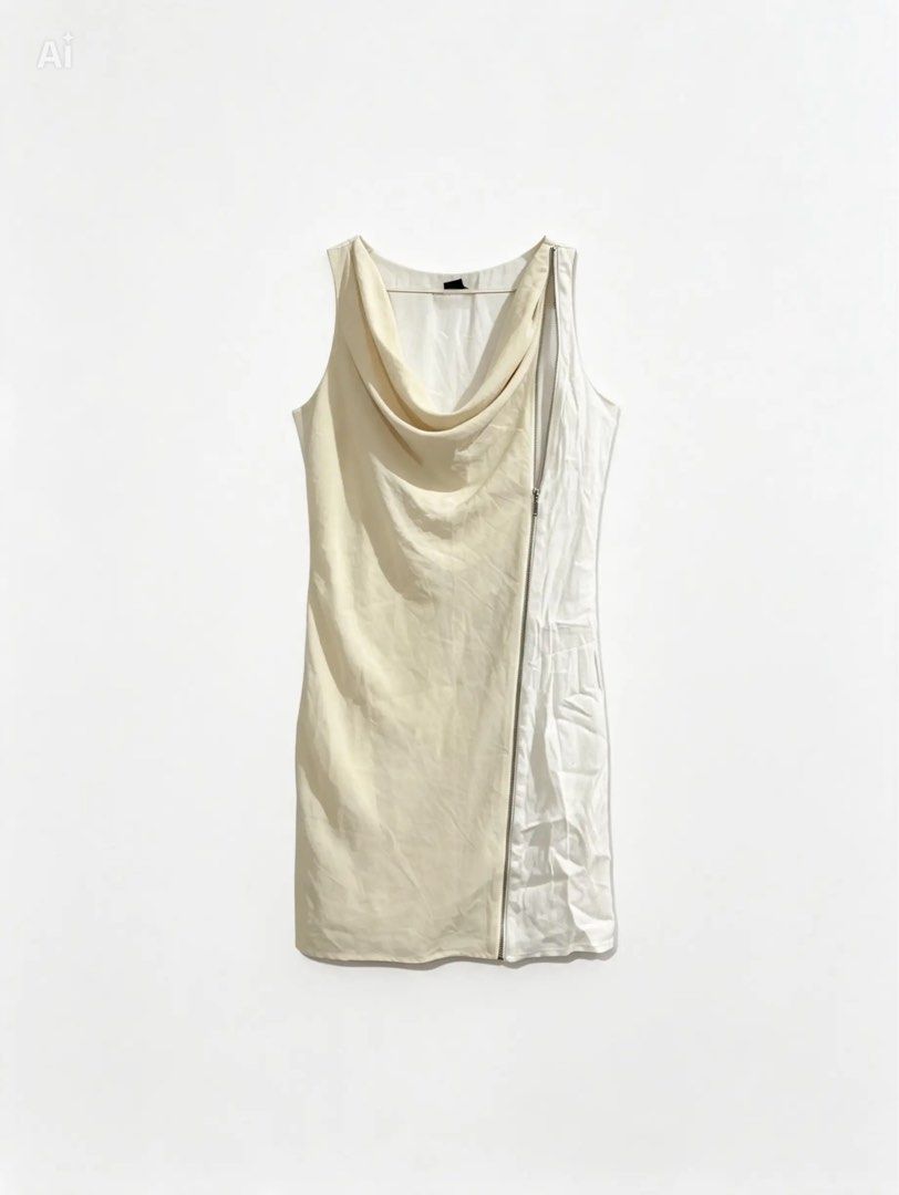 ARMANI XCHANGE (Category: Dresses) located in Davao. Submitted by sart0ria85 (Listing ID 1463262374, Image 1). Description: A cream and white with a vertical zipper bodycon dress. 100% POLYESTER MADE IN CHINA 🇨🇳 SMALL. Size 4 EXCELLENT CONDITION (92/100).