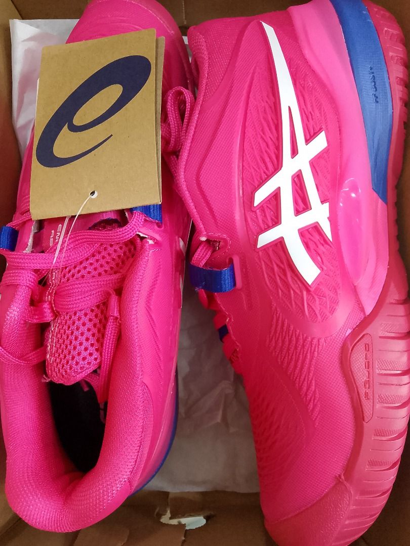 ASICS Pink Tennis Shoes (Category: Sneakers) located in Caloocan City. Submitted by luckyturtle.aa6ccf (Listing ID 1463159576, Image 2). Description: - Bright pink ASICS shoes - Ideal for tennis and court sports - Comes with original tags - Ready for your next game - Feel free to ask questions!.