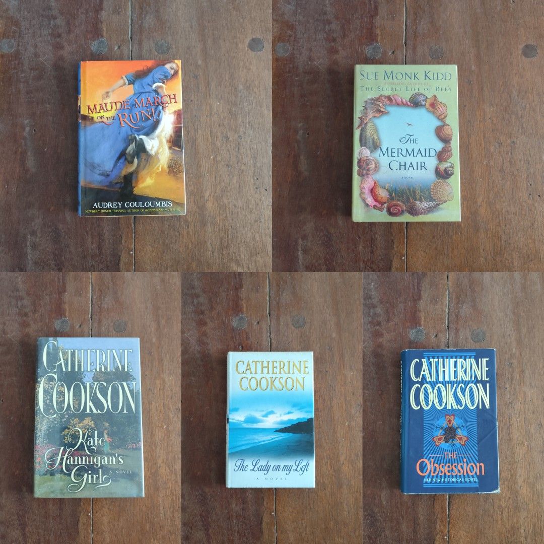 Assorted Books (Batch 19) (Category: Storybooks) located in Muntinlupa City. Submitted by iveereads (Listing ID 1463198886, Image 1). Description: Hardbacks 40php each • Maude March On The Run! by Audrey Couloumbis • The Mermaid Chair by Sue Monk Kidd • Kate Hannigan's Girl by Catherine Cookson • The Lady On My Left by Catherine Cookson • The Obsession by Catherine Cookson dm for more pics/info.