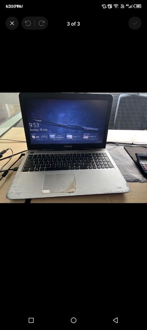 ASUS Laptop Silver (Category: Laptops & Notebooks) located in Manila. Submitted by kisshot (Listing ID 1463256053, Image 3). Description: ASUS X556UA ✅ Intel Core i5-6200U ✅ 12GB DDR3 RAM (Dual Channel) ✅ 128GB SSD ✅ Windows 10 ✅ Good for office work, browsing, light gaming (Roblox, Minecraft, CS2 on low settings) ✅ Upgradeable (RAM/storage expandable, depending on available slots) Issues: No sound (use Bluetooth speaker, USB sound card, or headp