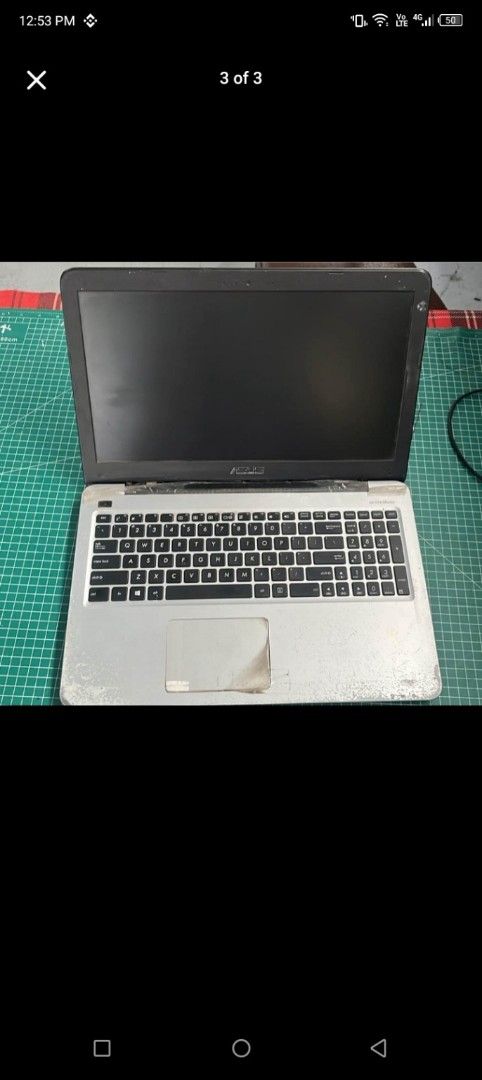 ASUS Laptop Silver (Category: Laptops & Notebooks) located in Manila. Submitted by kisshot (Listing ID 1463256053, Image 2). Description: ASUS X556UA ✅ Intel Core i5-6200U ✅ 12GB DDR3 RAM (Dual Channel) ✅ 128GB SSD ✅ Windows 10 ✅ Good for office work, browsing, light gaming (Roblox, Minecraft, CS2 on low settings) ✅ Upgradeable (RAM/storage expandable, depending on available slots) Issues: No sound (use Bluetooth speaker, USB sound card, or headp