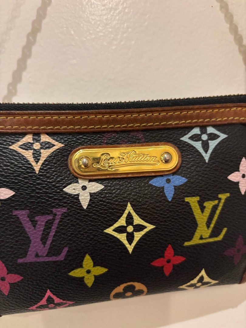 Authentic LV Murakami Black Multicolor Milla Pochette (Category: Luxury Bags & Wallets) located in Quezon City. Submitted by afpar (Listing ID 1463164296, Image 2). Description: With Entrupy authenticity certificate Purchased from 2nd Street Taiwan (reputable vintage store chain, originally from Japan) in 2025 Multicolor is still very vibrant and clear Only used a few times Very rare and hard to source, prices have also gone up recently with the 