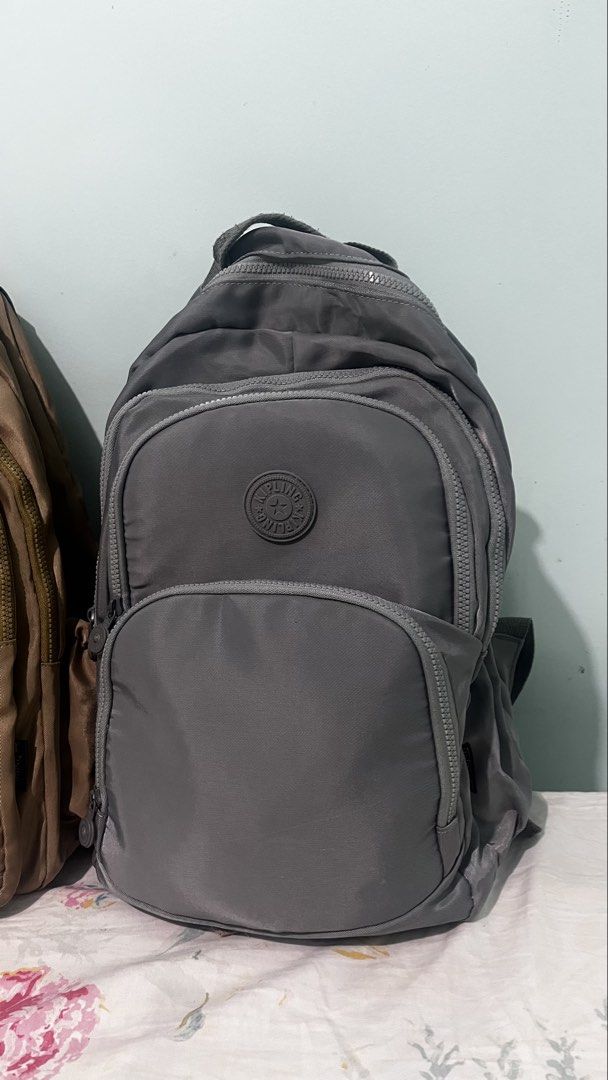 B1T1 KIPLING Bag/Backpack (Category: Backpacks) located in Lucena. Submitted by needfundsforojt (Listing ID 1463226254, Image 3). Description: (Personal Preloved) BUY 1 TAKE 1 Kipling Backpack - Brown and Grey Color - Womanhandled/ Pre-owned by woman means handled with care - For self-authentication ₱700 each Flaw: Pinhole flaw/Minimal inks NO COD / PAYMENT FIRST! ☺️ MOP: Gcash/Landbank/Gotyme Bank.