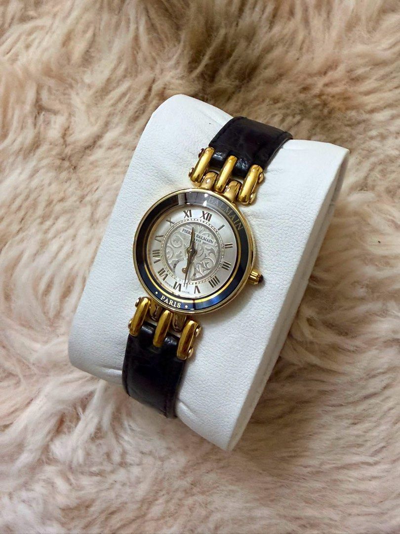 Balmain Watch (Category: Women's Watches) located in Quezon City. Submitted by liezl.marie (Listing ID 1463164173, Image 2). Description: This vintage Pi€rre B@lma!n swiss made ladies’ wristwatch features a distinct gold-tone casing with a black bezel and a black leather strap. - In excellent condition 6,500 Open for layaway. Disclaimer: We are not affiliated, associated, authorized, endorsed by or in any way officially connected with any other c