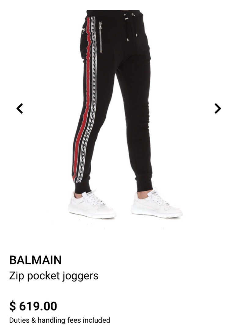 balmain Zipper Jogger (Category: Looking For) located in Taytay. Submitted by leanmark103093 (Listing ID 1463256481, Image 1). Description: B^LM^lN 0rig Mens Zipper Pocket Jogger Size Medium on tag 30 to 34 Waistline 39 Length Excellent Condition No issue 3k Shipped.