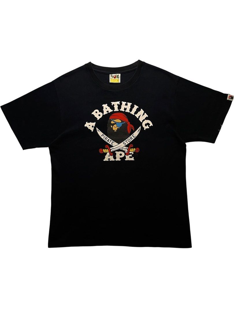BAPE PIRATE COLLEGE TEE (Category: Tshirts & Polo Shirts ) located in Cabanatuan. Submitted by rmsdnl (Listing ID 1463235165, Image 1). Description: BAPE PIRATE COLLEGE TEE -Complete tags -Authentic Size m on tag best fit large Width-21 Length-27 Excellent condition Issue:Very tiny dot chip but the print is still intact Color rate:9.7/10 Price:2099.