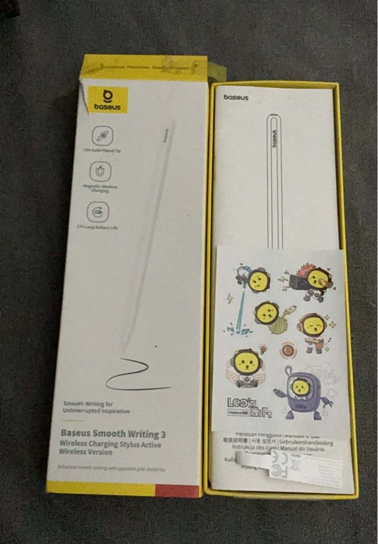 Baseus Smooth Writing 3 (Category: Other Mobile & Gadget Accessories) located in Caloocan City. Submitted by jekhacloe139560 (Listing ID 1463273617, Image 2). Description: The Baseus Smooth Writing 3 Active Stylus is an affordable, feature-rich digital pen designed for iPads (2018 models and later). Key Features Battery Life: Up to 17 hours of continuous use with a 20 to 25-minute fast charge. Precision: Equipped with an LDS gold-plated POM tip f