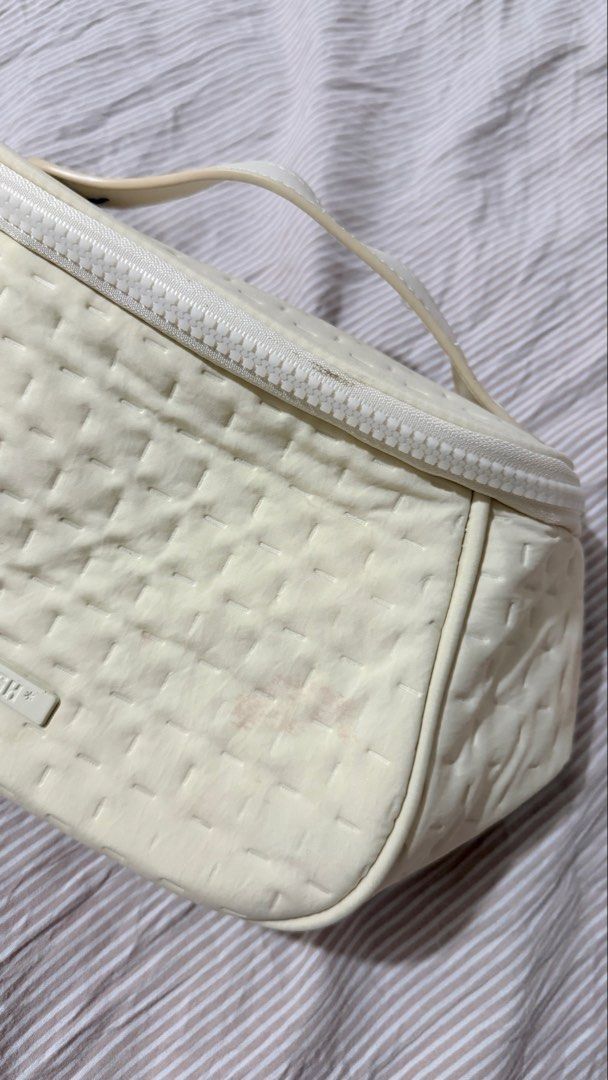 BASH Quilted Bag Set (Category: Purses & Pouches) located in Manila. Submitted by itsmargauxn (Listing ID 1463158093, Image 2). Description: - Set of 5 quilted cosmetic bags from BASH - Color: Cream - Includes: (1) large vanity case, (1) medium pouch, (1) small pouch, (2) flat pouches - Ideal for organizing makeup, toiletries, and travel essentials - Used once.