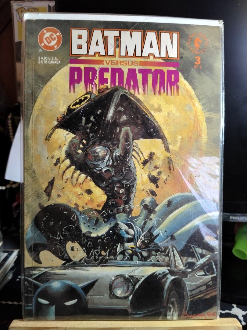 Batman Versus Predator #3 TPB Comic Book (Category: Comics & Manga) located in Manila. Submitted by tawnycollectiblesshop (Listing ID 1463141820, Image 1). Description: - Batman Versus Predator #3 (of 3) TPB comic book - Features DC Comics and Dark Horse Comics logos - Cover art depicts Batman in his car confronting the Predator - Published by DC Comics - Includes pricing for USA and Canada.