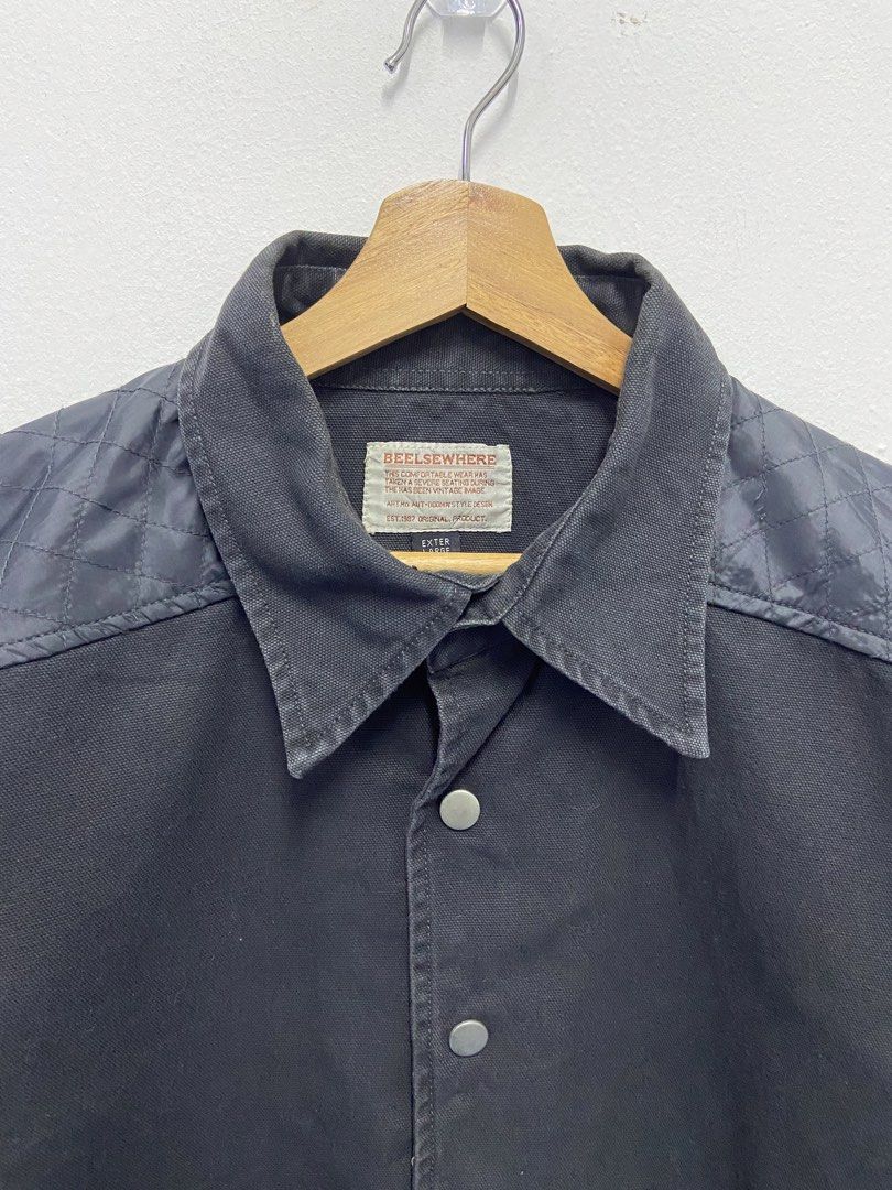 BEELSEWHERE JACKET (Category: Coats, Jackets and Outerwear) located in Selama. Submitted by thriftpeq (Listing ID 1463264149, Image 3). Description: BEELSWWHERE JACKET 🔥 🔸P23 L28/30 (XL ON TAG) 🔸PRICE : RM48 only 🔸COND : 9/10 p/s chore jacket style/ canvas material 📢 COLOUR MAY DIFFER FROM ORIGINAL PRODUCT DUE TO LIGHTING AND CAMERA DM TO PURCHASE 📥.