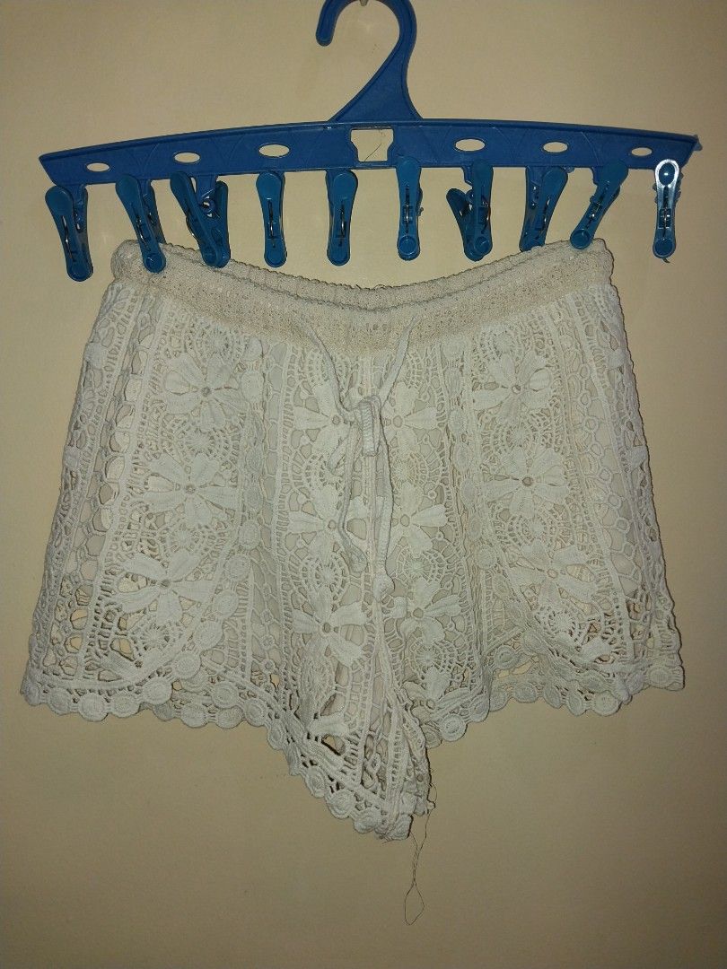 Beige crochet Boho shorts (Category: Shorts) located in Manila. Submitted by PrinceDani.Clothing (Listing ID 1463236207, Image 3). Description: Boho crochet shorts Size 26-30in waist 13in length needwash excellent condition .