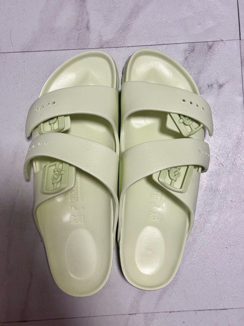 Birkenstock - Brand New (Category: Sandals) located in Pasig City. Submitted by darlene.tumbali (Listing ID 1463225943, Image 1). Description: Brand New Birkenstock (original) Comes with a box and Birks Care Instruction Full set! Arizona EVA Faded Lime US 9 Open to negotiate.