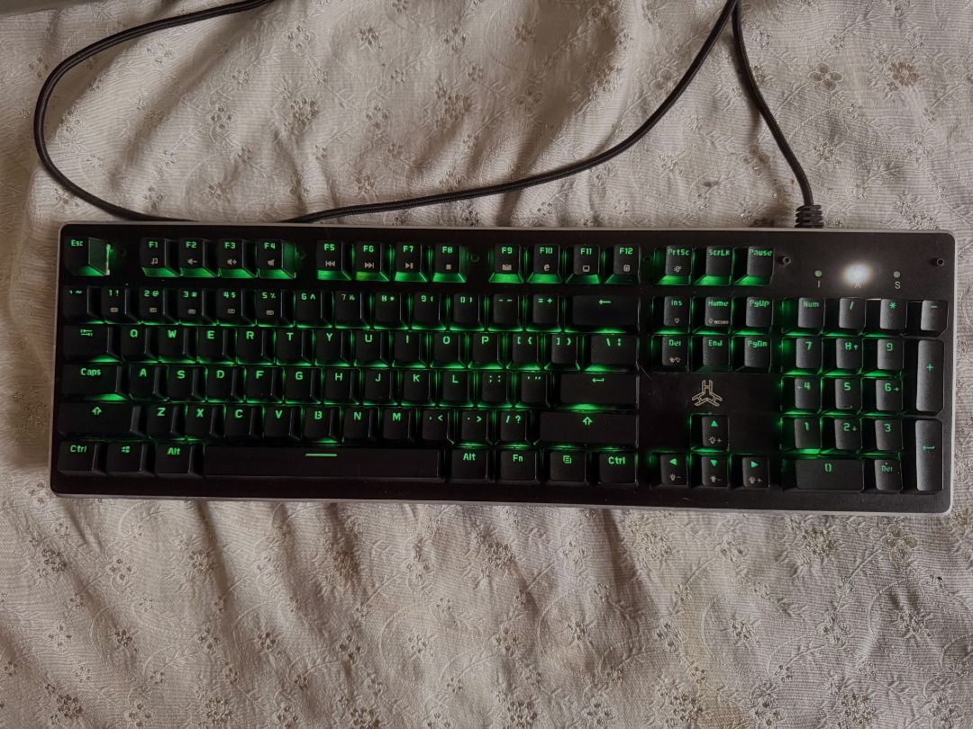 Black Gaming Keyboard with RGB Backlighting (Category: Computer Keyboard) located in Zamboanga. Submitted by biiivs (Listing ID 1463184218, Image 3). Description: RAKK KIMAT XT.LE RGB Mechanical Gaming Keyboard Full-size 104-key mechanical keyboard with numpad RGB backlighting with multiple lighting modes Wired USB connection Fully working Perfect for gaming or everyday use! ₱1300 PAYO mod: j&t | mop: gcash No unboxing, no refunds.