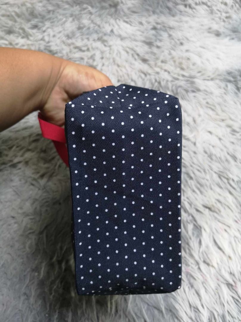 Blue & Red Polka Dotted Tote Bag (Category: Tote Bags) located in Santa Cruz. Submitted by jmy_surplus.2 (Listing ID 1463245886, Image 3). Description: Size ; L - 6.4 W - 9.6 Color ; Navy Blue Type ; Tote Bag Brand ; No brand Material ; Nylon Style ; Navy Blue Polka Dotted pattern Tote bag LR 129 JMY 4 Batch #223.