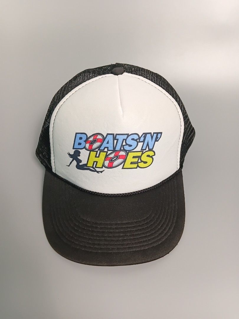 Boats 'N Hoes" trucker hat (Category: Caps & Hats) located in Manila. Submitted by hustler_777 (Listing ID 1463249658, Image 2). Description: inspired by the fictional music video from the movie Step Brothers.