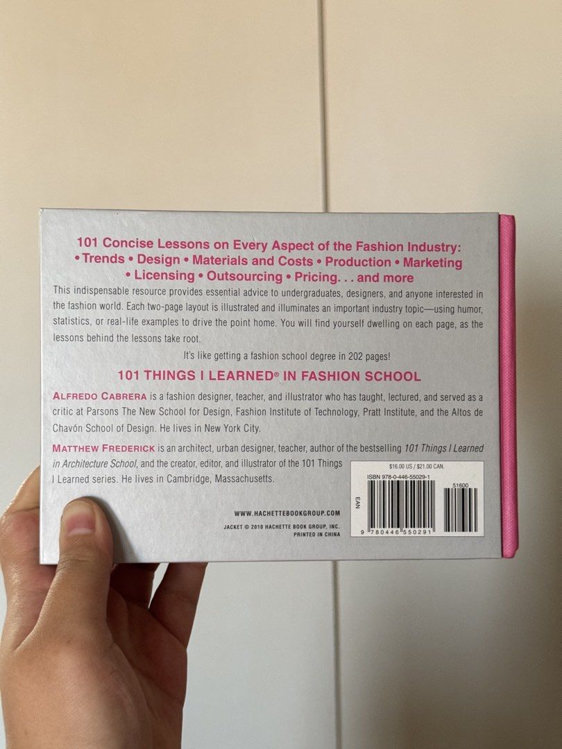Book - 101 Things I Learned in Fashion School (Category: Textbooks) located in Tagbilaran City. Submitted by neinjah (Listing ID 1463147270, Image 2). Description: - Dive into the fashion industry with this comprehensive book. - Covers key areas: trends, design, marketing, and more. - Features illustrated, easy-to-understand two-page lessons. - Ideal for fashion students and enthusiasts. - Authors: Alfredo Cabrera and Matthew Frederick. - Total P