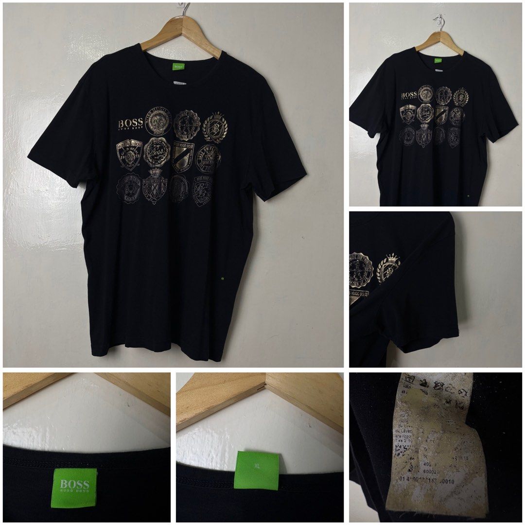 Boss Hugo (Category: Tshirts & Polo Shirts ) located in Quezon City. Submitted by npdthrift25 (Listing ID 1463308416, Image 1). Description: Boss Hugo Excellent Condition Color rate: 9/10 Dimension W 22 L 28 Size: XL 500.