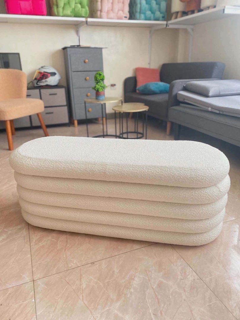 Boucle Stool Ottoman with Storage (Category: Chairs) located in Valenzuela. Submitted by jhagonzales (Listing ID 1463223935, Image 1). Description: .