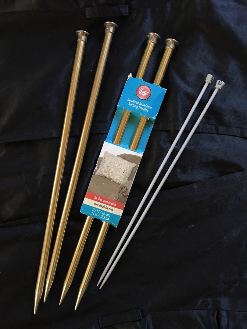 Boye Anodized Aluminum Knitting Needles 10mm (Category: Craft Supplies & Tools) located in Bauang. Submitted by tavias.shop (Listing ID 1463145666, Image 1). Description: From US One is brand new and the others are used a few times lp 200 takeall .