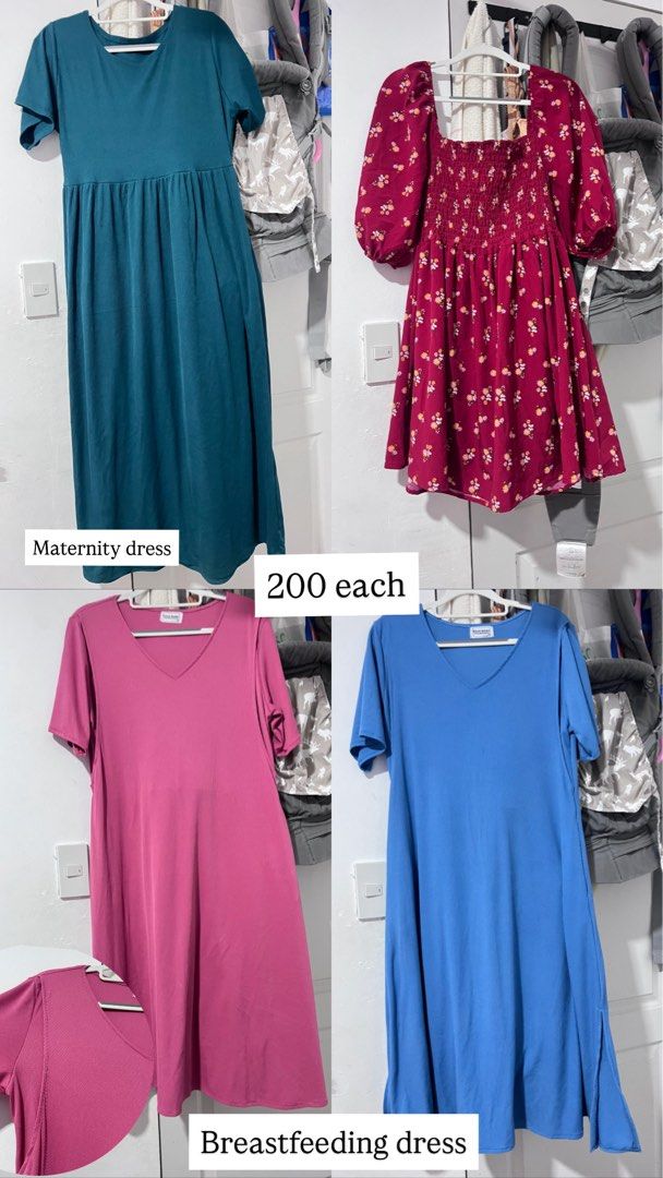 Breastfeeding and maternity dress (Category: Maternity Care) located in Malabon City. Submitted by _itsmejrmn (Listing ID 1463234634, Image 1). Description: Breastfeeding and maternity dress Pm for more details. 200 each. Rfs: decluttering Malabon location.