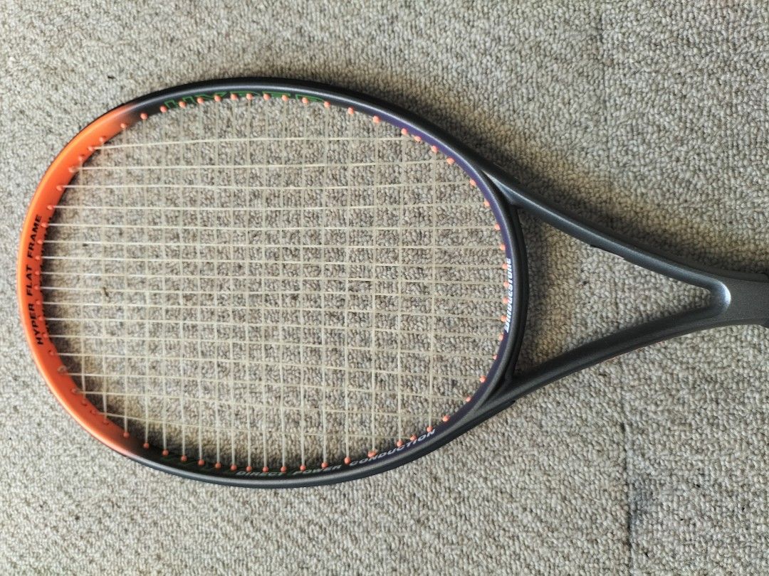 Bridgestone Hyper Xi Tennis Racket (Category: Racket and Ball Sports) located in Cainta. Submitted by banzvi73 (Listing ID 1463180493, Image 2). Description: - Bridgestone Hyper Xi Tennis Racket - Head Size: 110 sq in - Weight: 330g - Grip Size: 3 - Condition: 9.5/10 (Great) - Price: PHP 750.