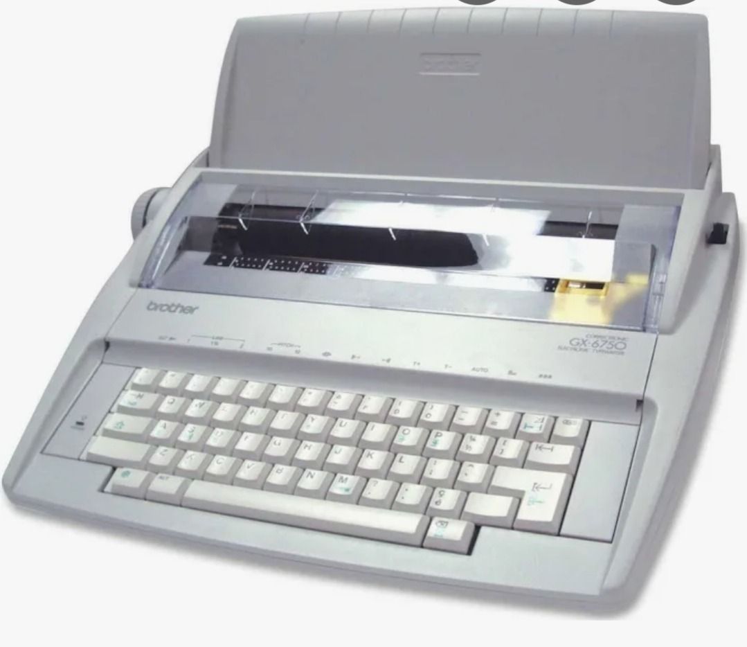 Brother GX6750 Electronic Typewriter (Category: Office & Business Technology) located in Caloocan City. Submitted by copiermach60483 (Listing ID 1463228479, Image 2). Description: - Brother GX6750 Electronic Typewriter - Works well, ready to use - Features a keyboard and display screen - Includes power cord - Ideal for typing documents and letters.
