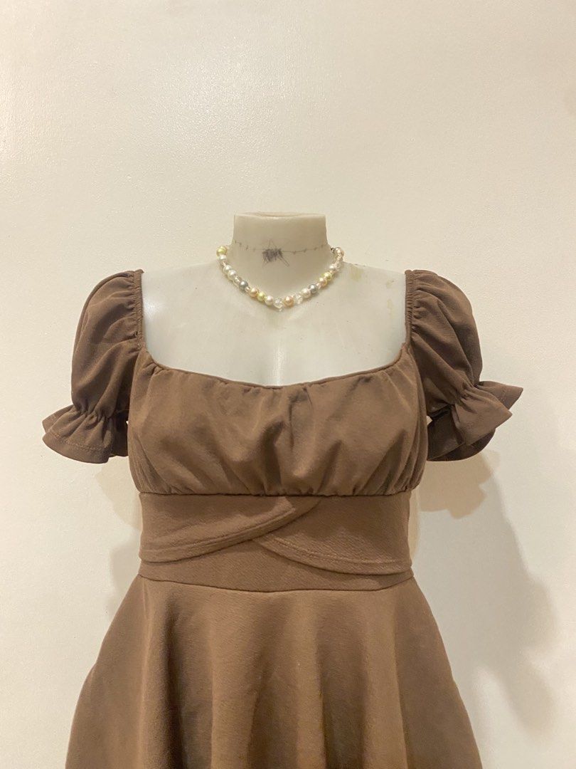 brown dress (Category: Dresses) located in Talavera. Submitted by leansclosette (Listing ID 1463139415, Image 3). Description: ౨ৎ brown dress — size: medium-large — ₱170 — pay as you order — mop: j&t shipping.