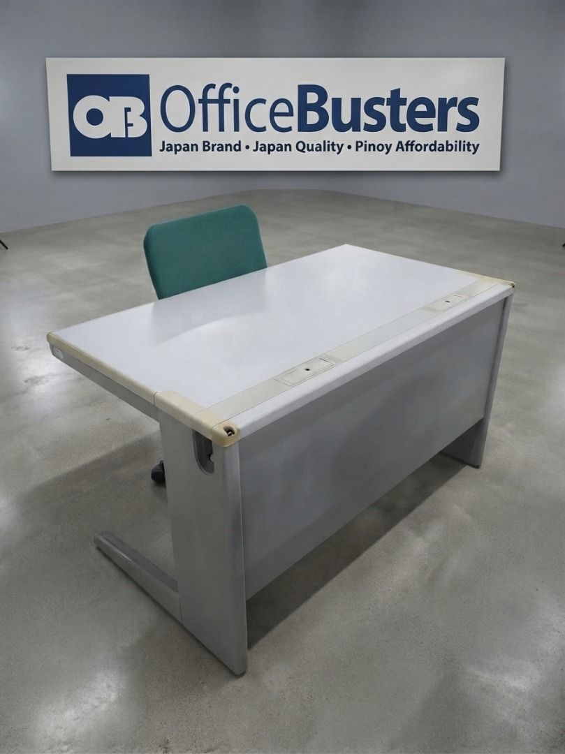 BUNDLE & SAVE (Category: Office Furniture & Fixtures) located in Valenzuela. Submitted by jesspesongco (Listing ID 1463145702, Image 1). Description: BUNDLE & SAVE ITOKI FLAT DESK BRAND: ITOKI SIZE: L120cm W70cm H70cm KOKUYO SWIVEL CHAIR BRAND: KOKUYO BUNDLE PRICE: 6,500 Workspace for Computing and Writing: It provides a stable, unobstructed surface for placing laptops and notebooks for daily tasks and productivity. 360-Degree Swivel Movement: Th