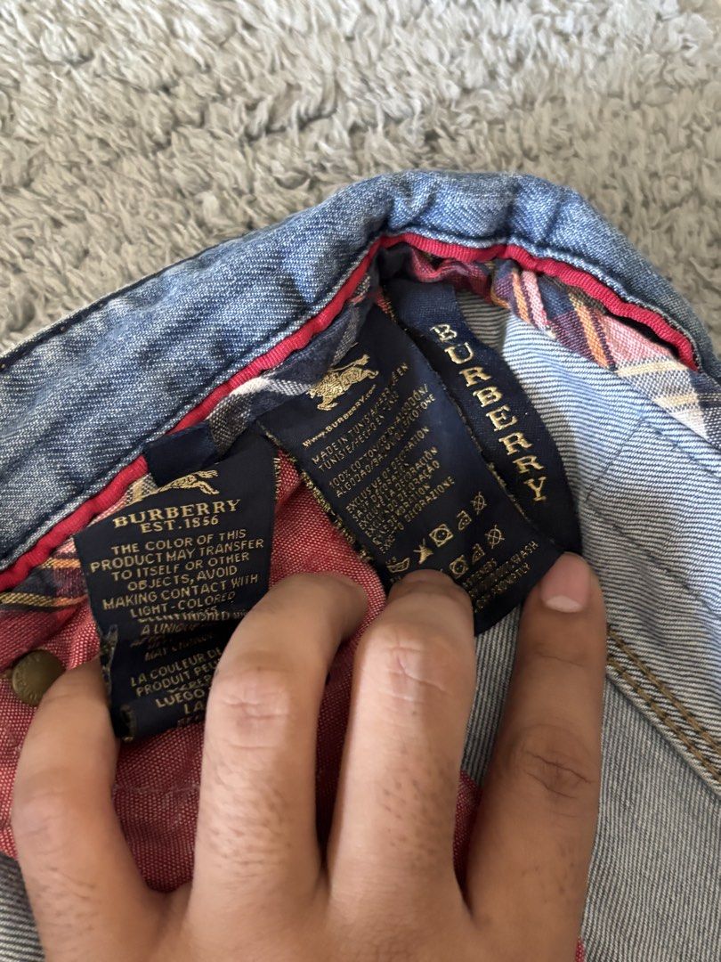 Burberry Est. 1856 Denim Shorts (Category: Shorts) located in Quezon City. Submitted by ginoongpablo (Listing ID 1463167120, Image 3). Description: Burberry denim shorts. Classic blue wash, slightly faded. Zip fly, button closure. Front and back pockets. Comfortable for everyday wear. Perfect for summer. Size 30-32.