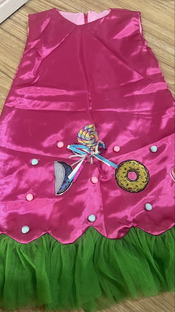 Candyland costume (Category: Babies & Kids Fashion) located in Las Pinas. Submitted by silver_mamadeclutters (Listing ID 1463323392, Image 2). Description: Pls check size Manual measurement With iron on designs.