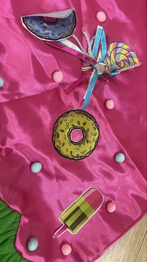 Candyland costume (Category: Babies & Kids Fashion) located in Las Pinas. Submitted by silver_mamadeclutters (Listing ID 1463323392, Image 3). Description: Pls check size Manual measurement With iron on designs.