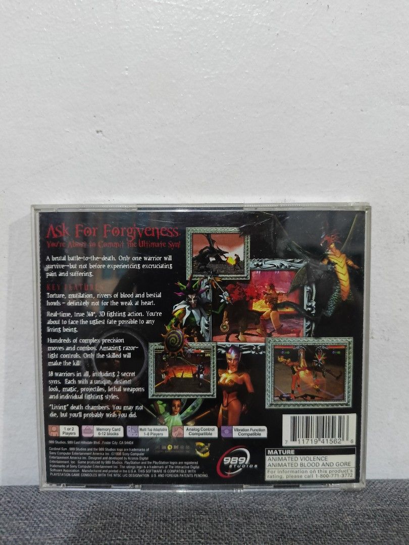 Cardinal Syn PS1 (Category: PlayStation) located in Cavite. Submitted by bodega_ni_kiks11 (Listing ID 1463119282, Image 2). Description: Cardinal Syn PS1 (NTSC-U/C) (Black Label) ☑️Complete In Box/with manual ☑️Near Mint Disc Condition ☑️ Tested Working ☑️Inlay/Manual very crispy/like new Price: ₱3500 Loc: Imus,Cavite Mode of payment: Gcash or Gotyme Mode of delivery: J&T,Gogo and Lalamove.