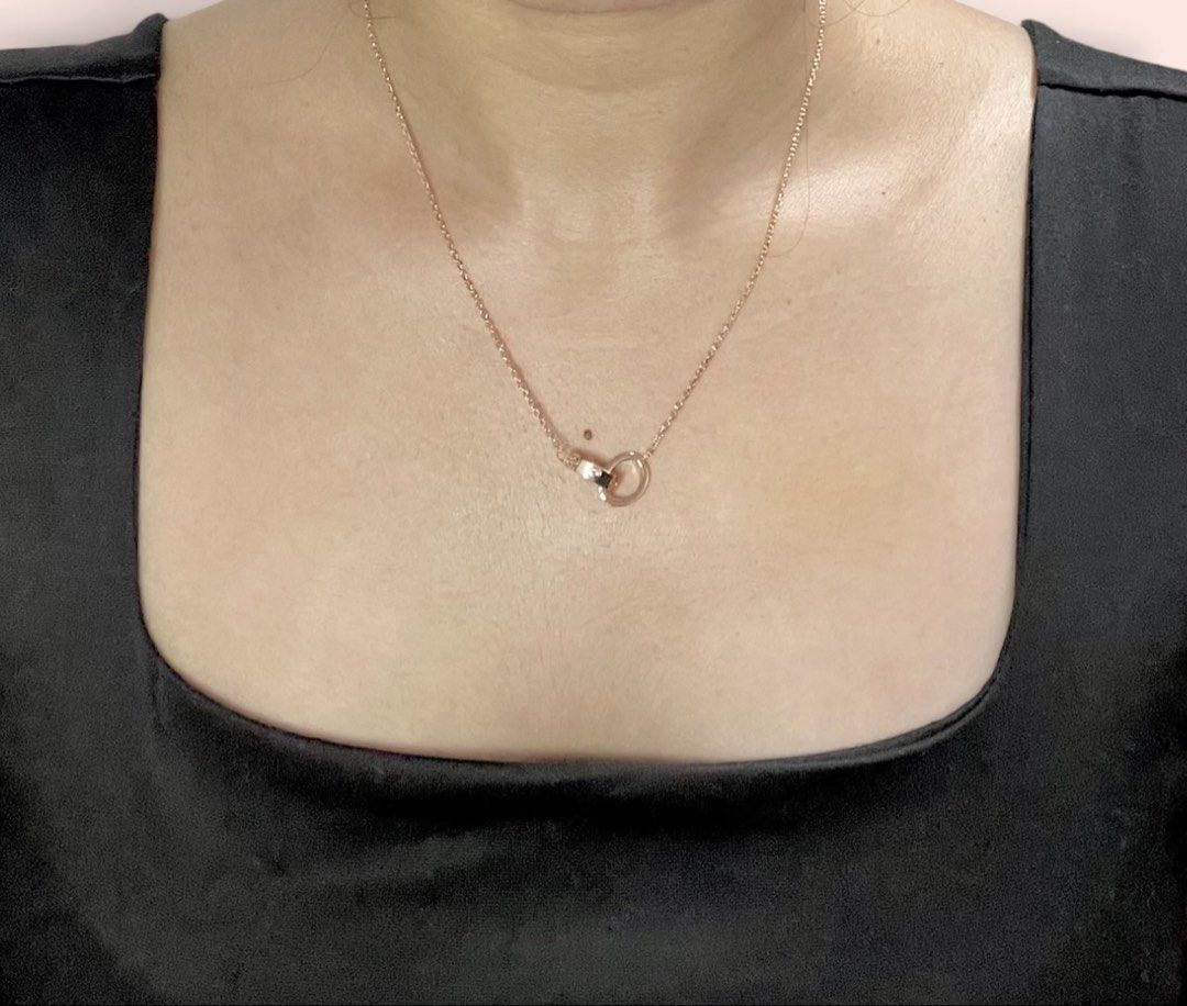 Cartier Love Pendant (Category: Necklaces) located in Paranaque City. Submitted by xxrng (Listing ID 1463244651, Image 2). Description: Cartier love pendant half paved pink sapphire 16.5-18.5in 1,600 18k gold plated Stainless steel Zirconia stones.