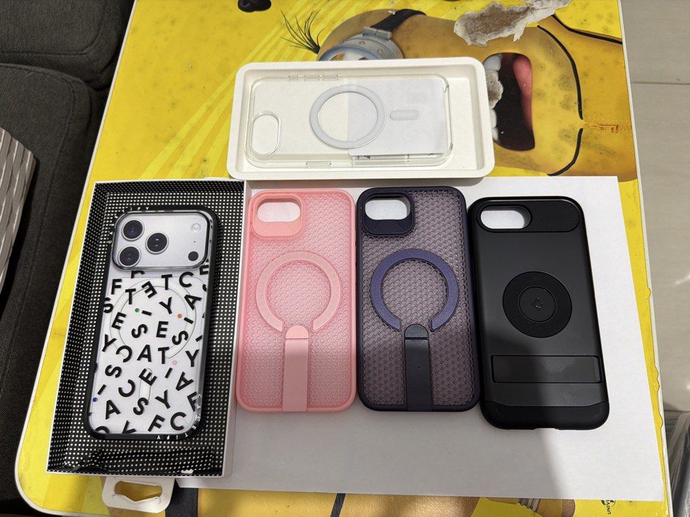 Cases (assorted) (Category: Cases & Sleeves) located in Quezon City. Submitted by jshkh (Listing ID 1463213496, Image 1). Description: FOR SALE! Cases (assorted) 1. Casetify for iphone 17pro- 2500 2. Spigen transparent for iphone 16 and 17 SE- for only 1800 3. Spigen black for iphone 16 and 17 SE for only 2500 Take note: ALL ORIGINAL!! Cases pink and lavander (no brand) for iphone 16 and 17e for only 150 for 2 cases All cases like as new NO ISSUE